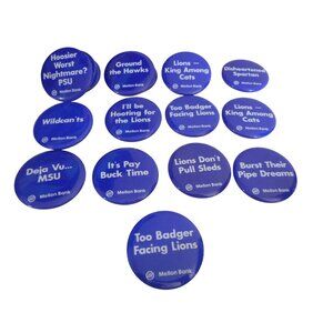 Vintage Penn State Pin Back Button Lot Mellon Bank 1980s Estate Find